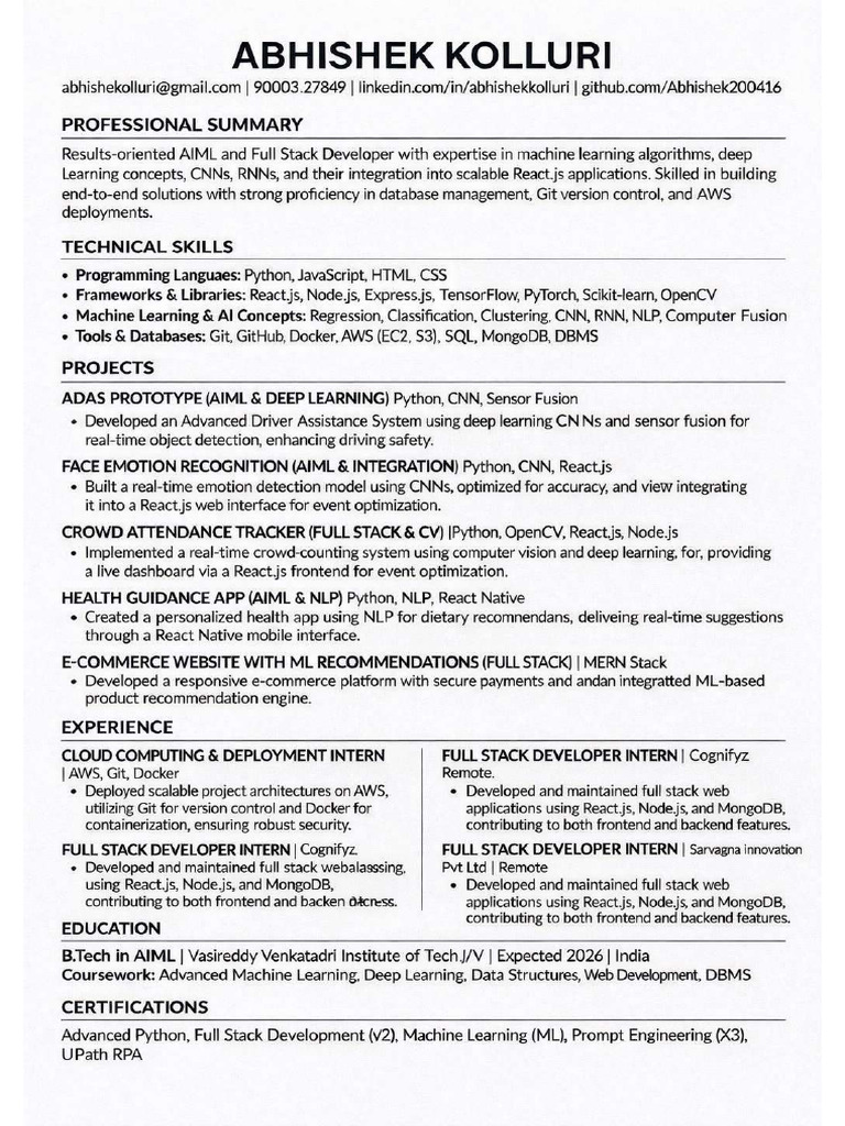 Abhishek Resume | PDF