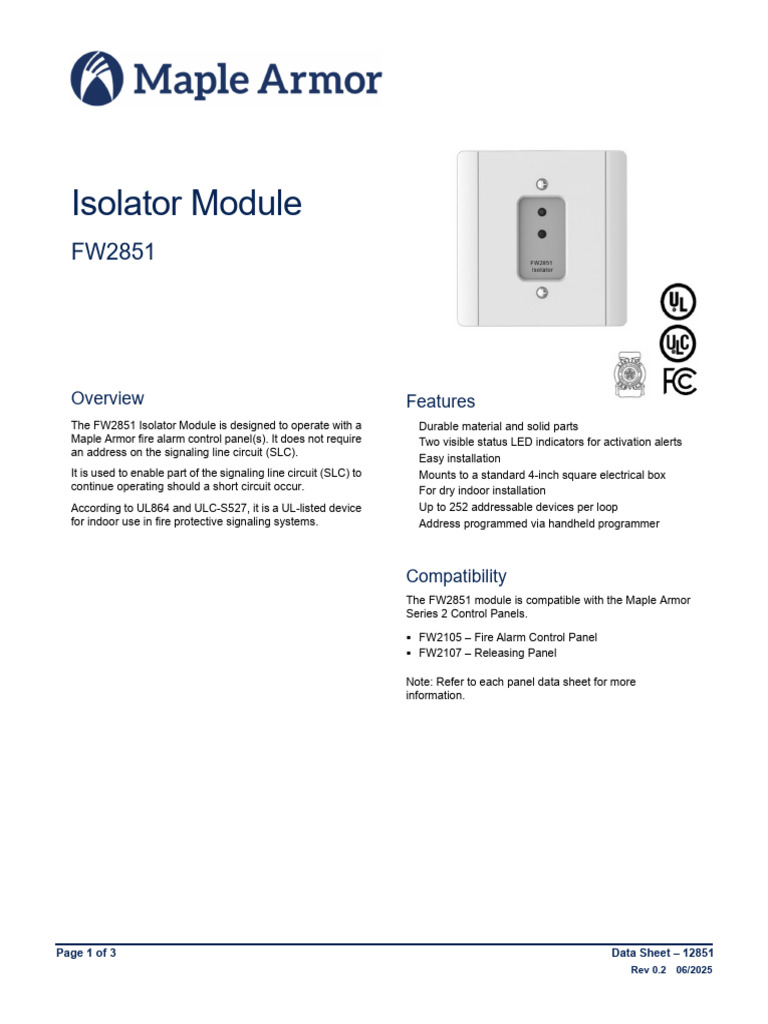 DOC-12851 Isolator Module | PDF | Electrical Wiring | Electrical Equipment