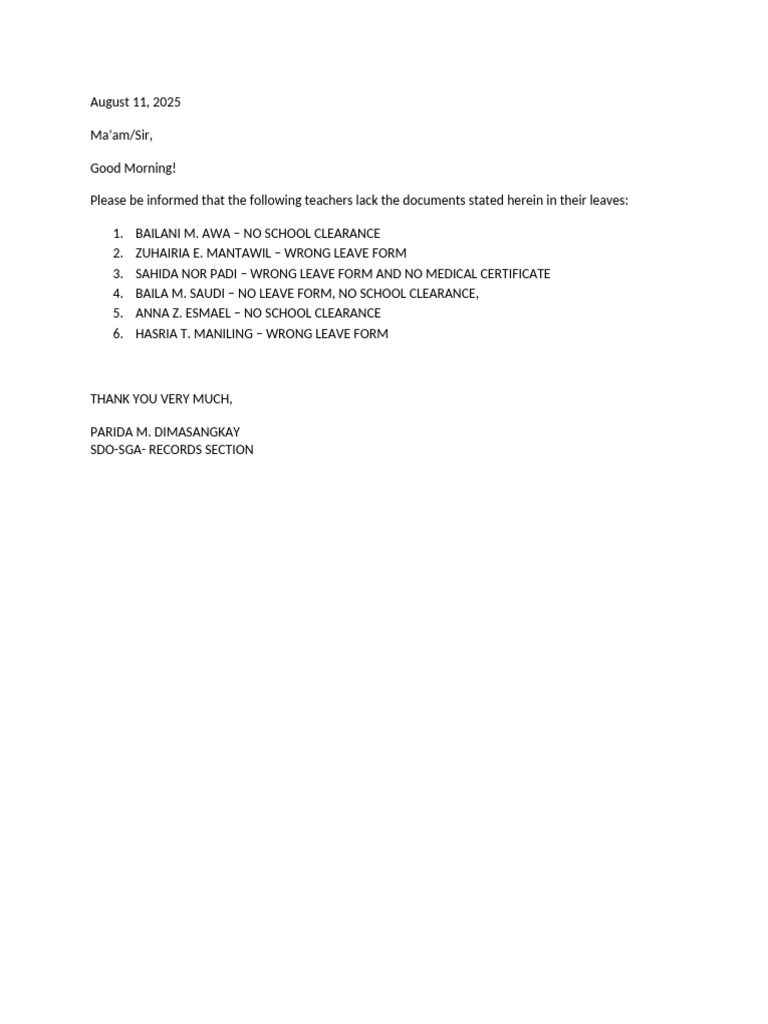 Leaves With Lacking Docs | PDF