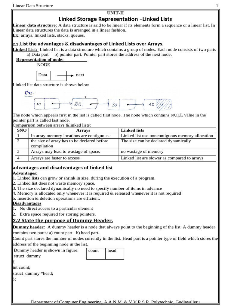 Ds Unit2 | PDF | Pointer (Computer Programming) | Computer Science