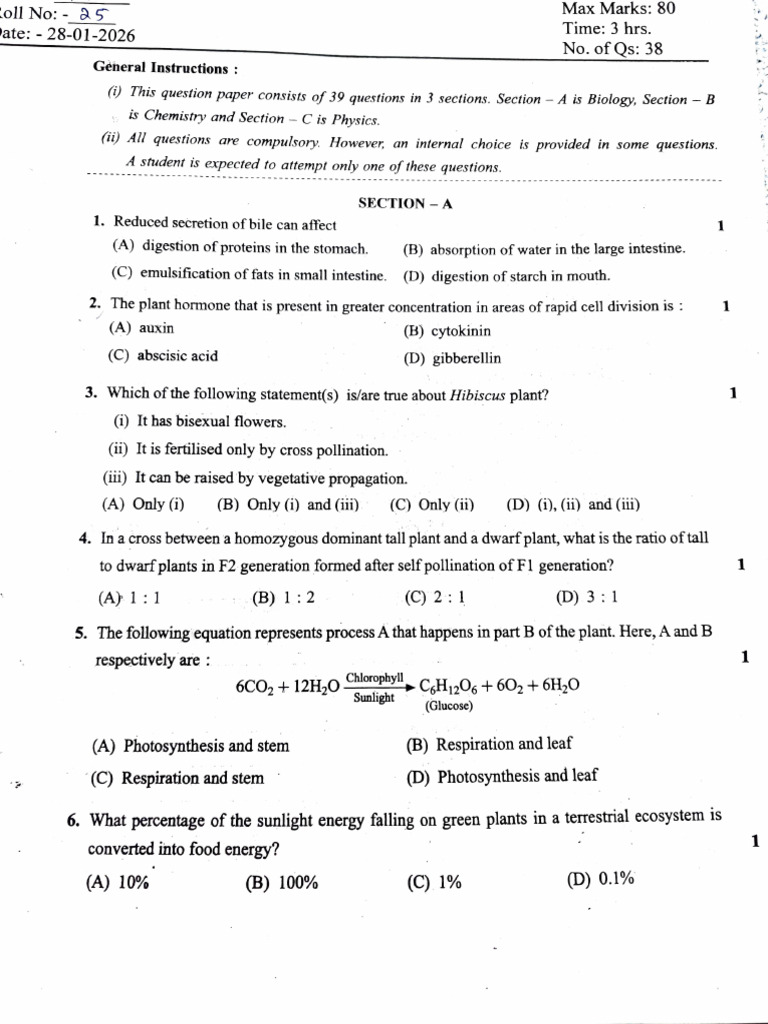 Science Sample Paper | PDF