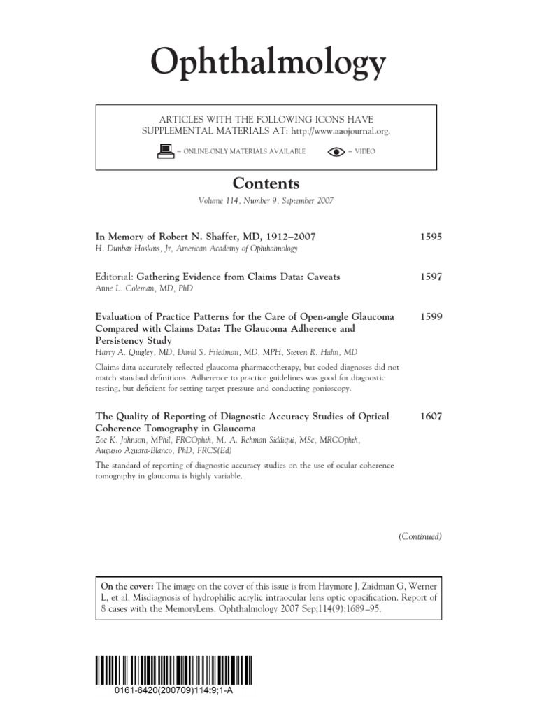 Contents Ophtha | PDF | Glaucoma | Ophthalmology