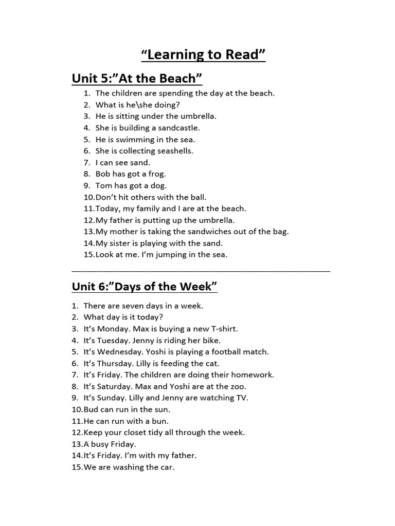 Learning To READ (2nd Term) | PDF | Lunch | Cuisine