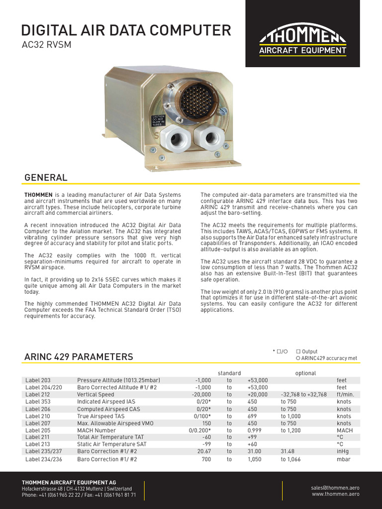 02_AC32_RVSM_THOMMEN-1 | PDF | Airspeed | Aerospace