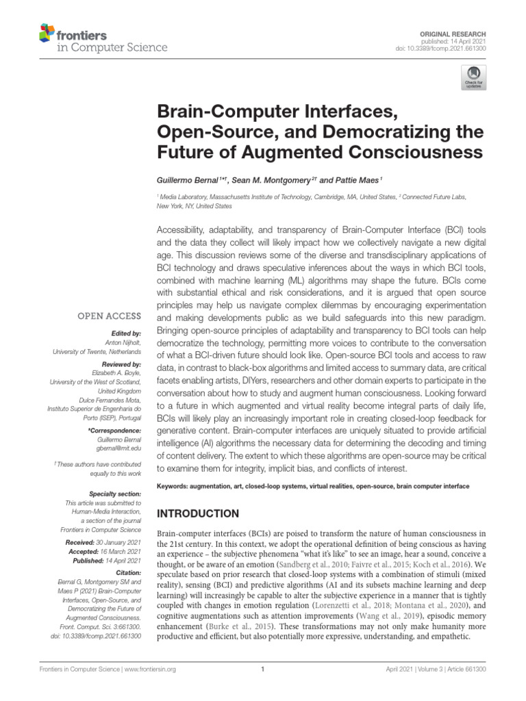 Brain-Computer Interfaces, Open-Source, and Democratizing The Future of ...