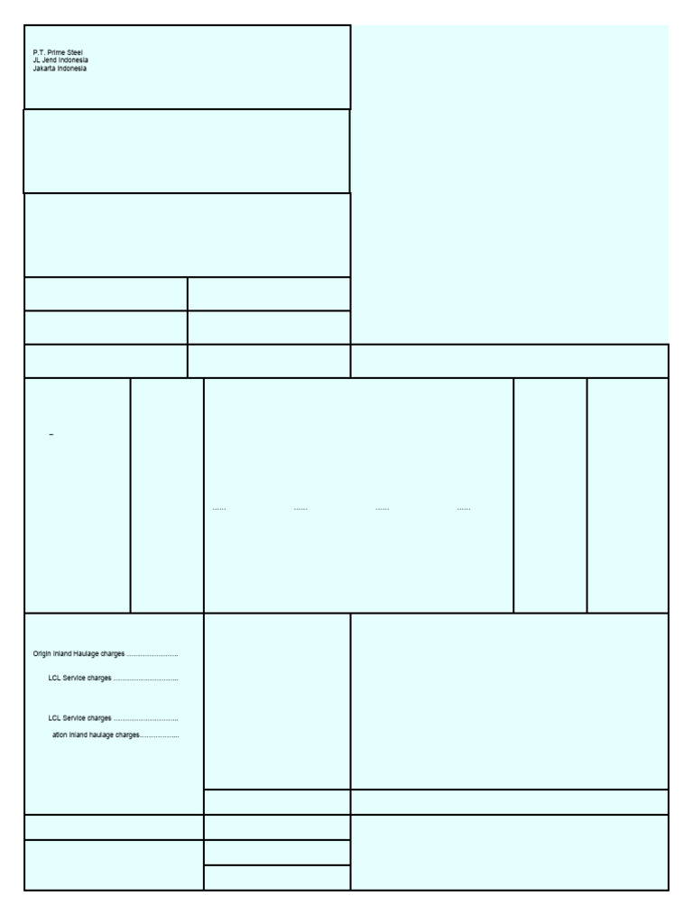 Bill of Lading For Combined Transport or | PDF | Cargo | Bill Of Lading