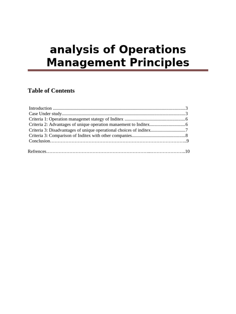 Analysis of Operations Management Principles | PDF | Economies | Business