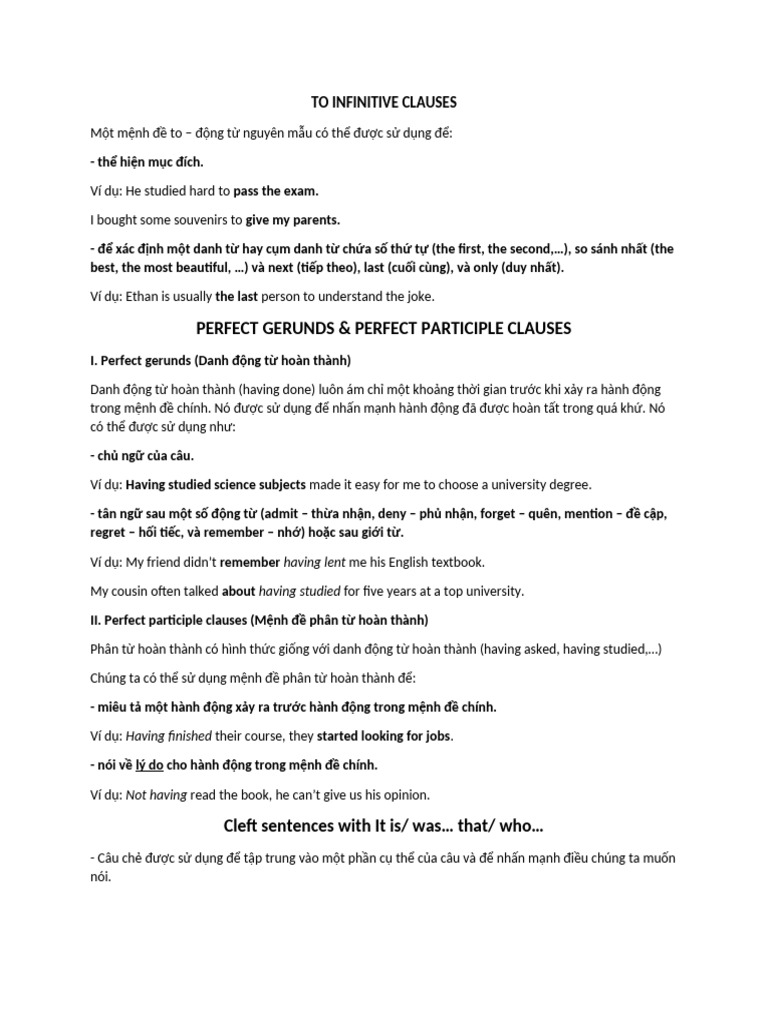 To Infinitive Clauses | PDF