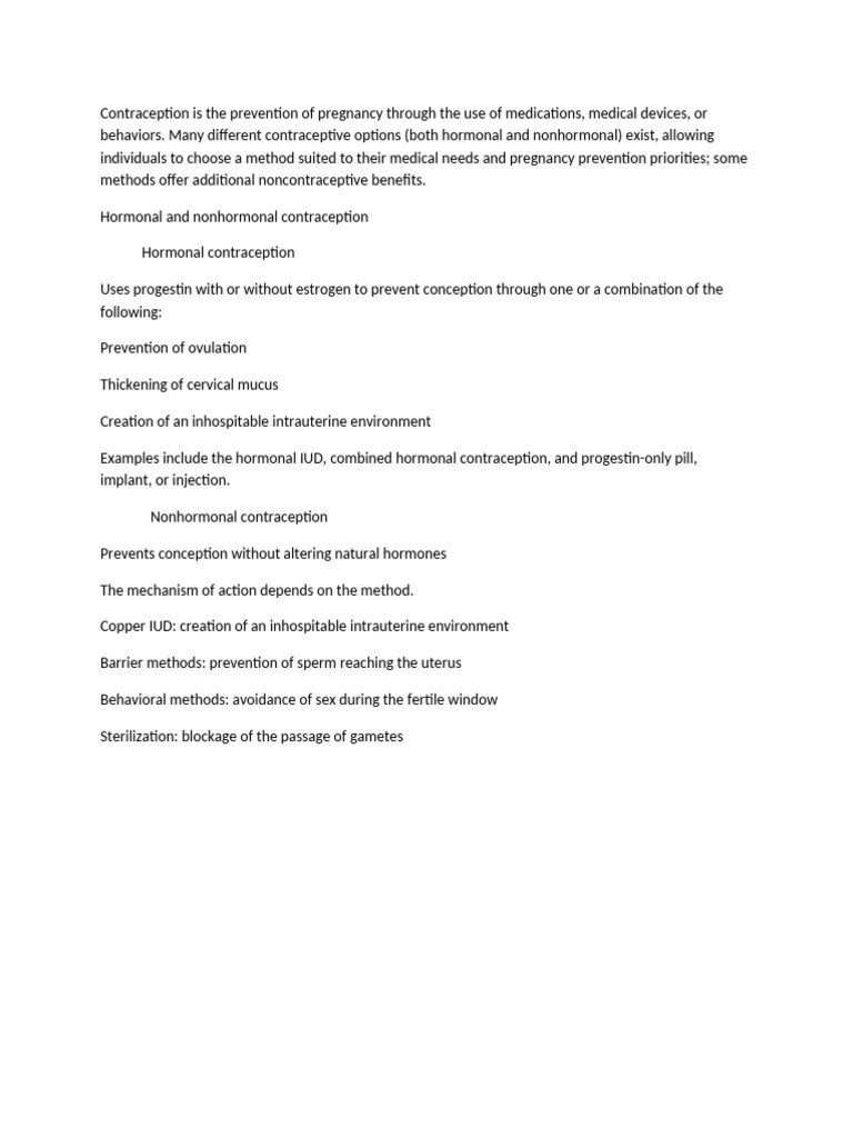 Contraception I-WPS Office | PDF