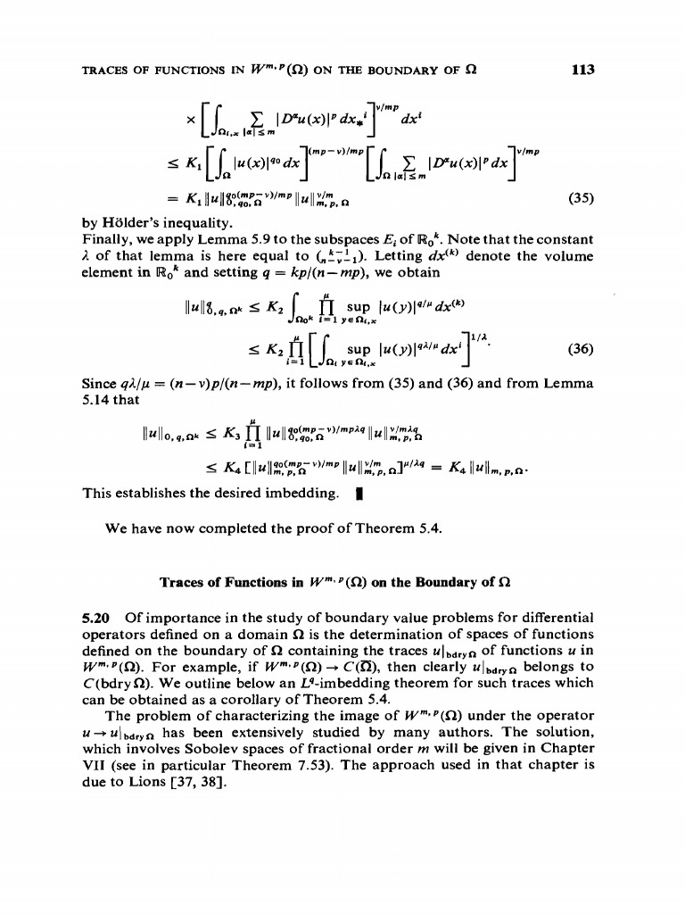 Adams - Sobolev Spaces-13 | PDF | Function (Mathematics) | Mathematics