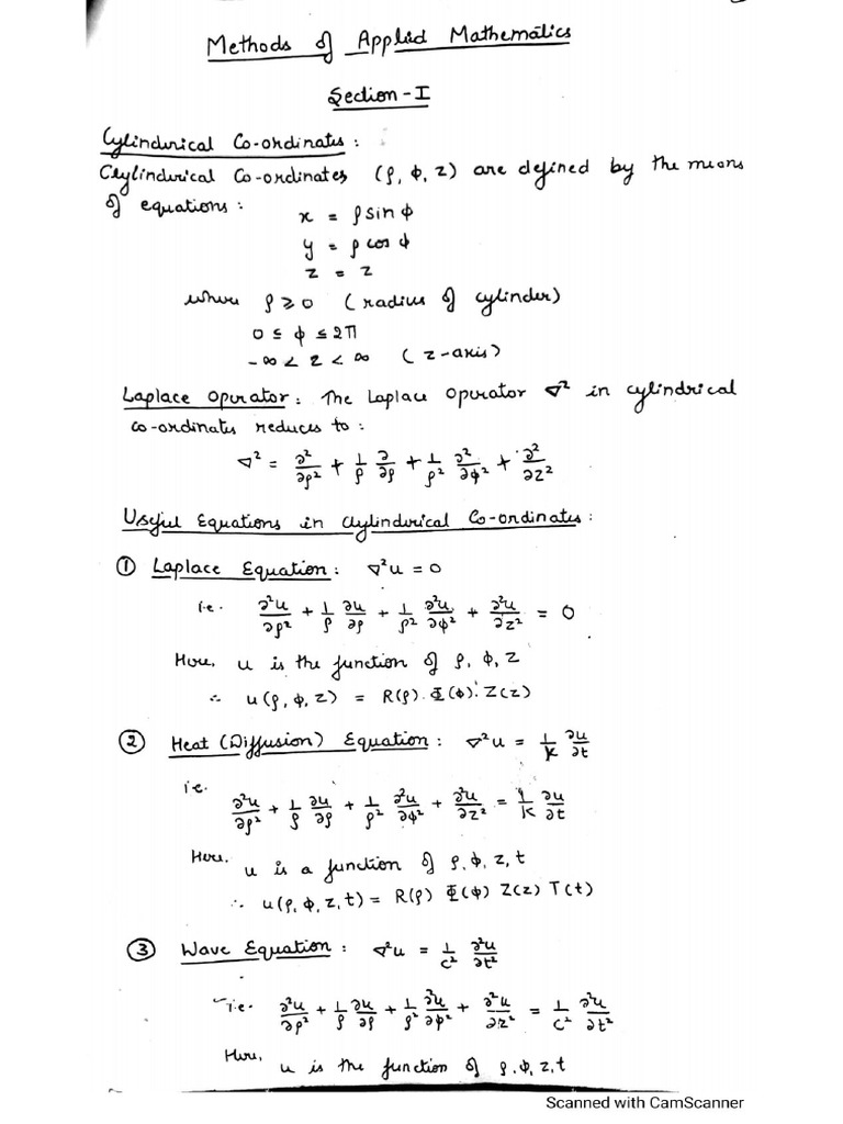 Unit 1 Methods of Applied Mathematics 5th Sem | PDF