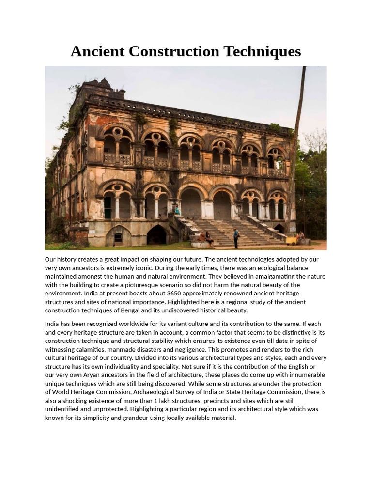 Ancient Construction Techniques | PDF | Brick | Column