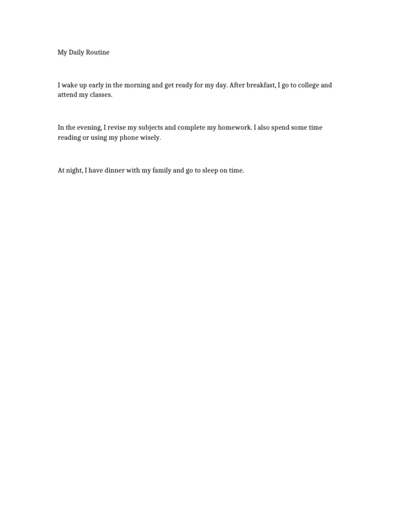 Document4 My Daily Routine | PDF