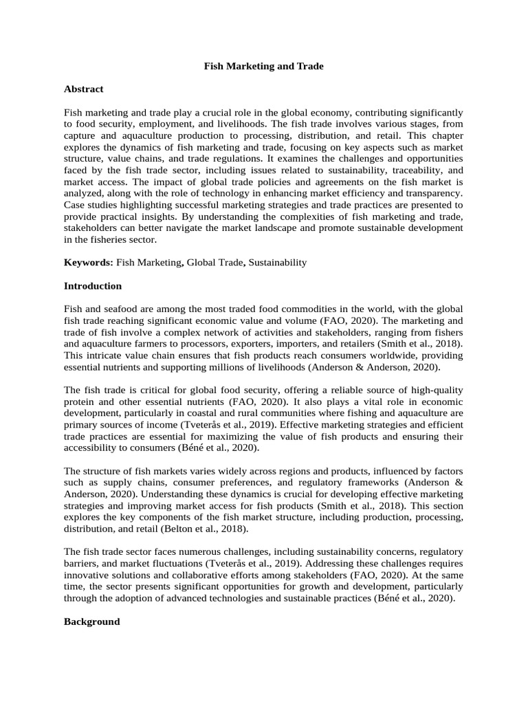 CH 19 FS Fish Marketing and Trade | PDF | Aquaculture | Market (Economics)