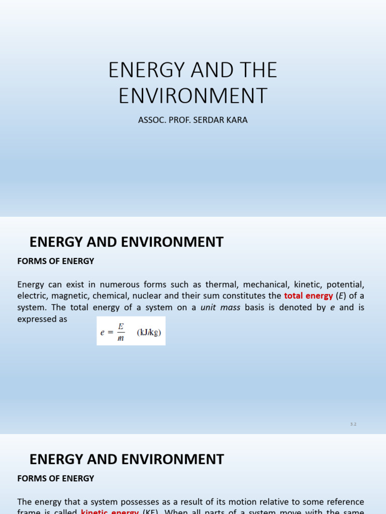 Lecture 8 Energy and Environment Part 1 | PDF | Heat | Applied And ...