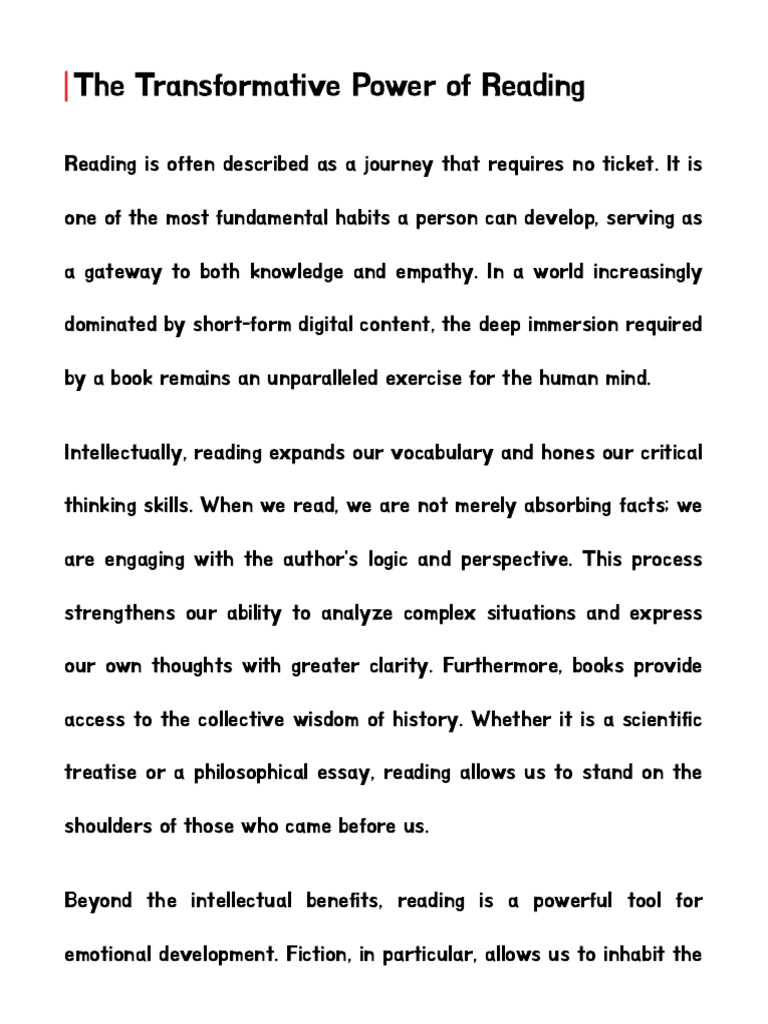 The Transformative Power of Reading | PDF