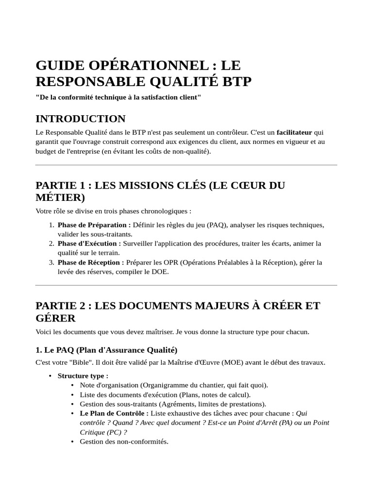 Guide Pour QHSE | PDF