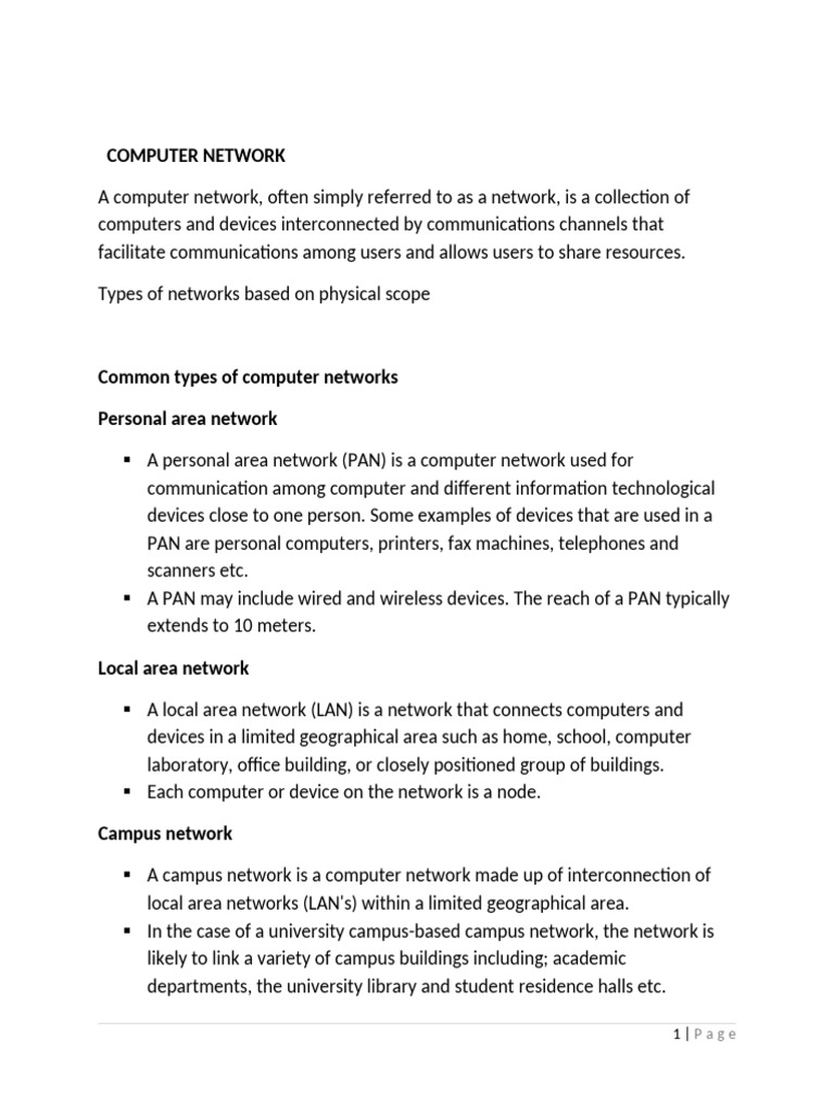 COMPUTER NETWORK | PDF | Computer Network | Local Area Network