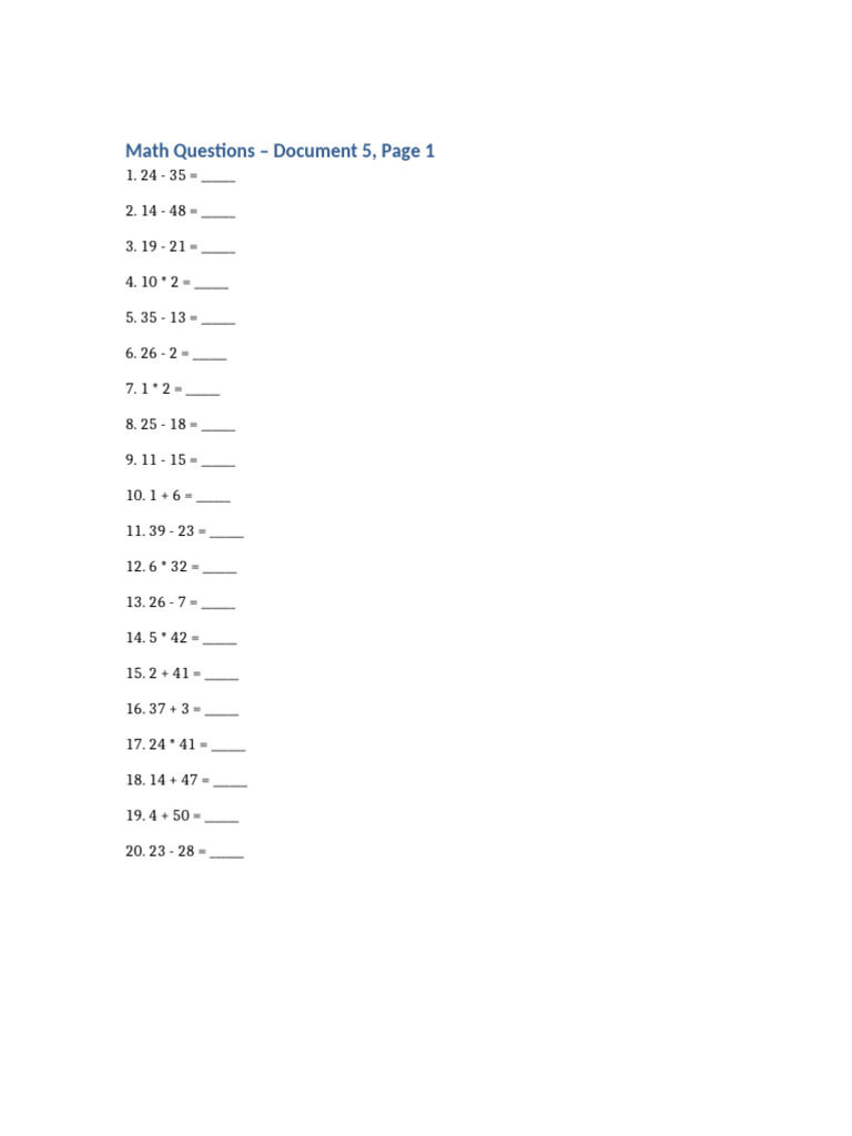 Math Document 5 | PDF