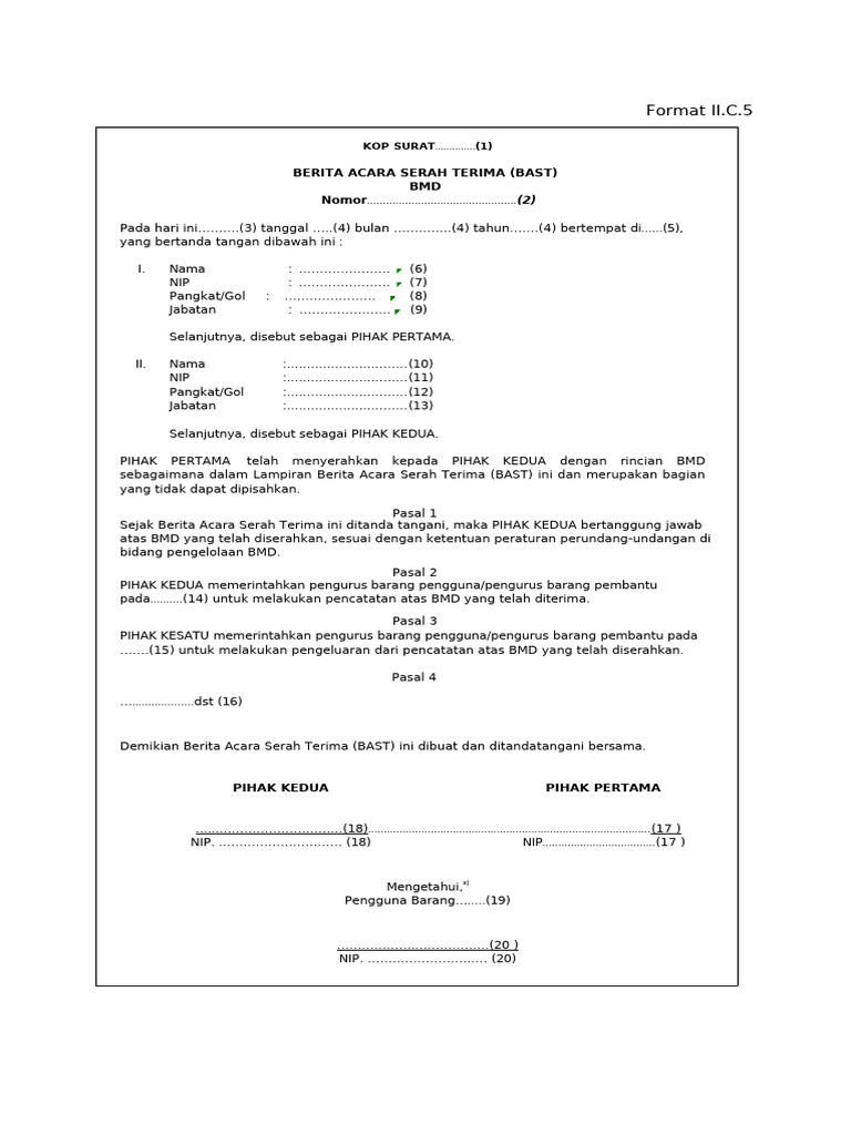 BAST - Format II.C.5 | PDF