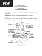 Experiment No. 1A Tool Maker'S Microscope