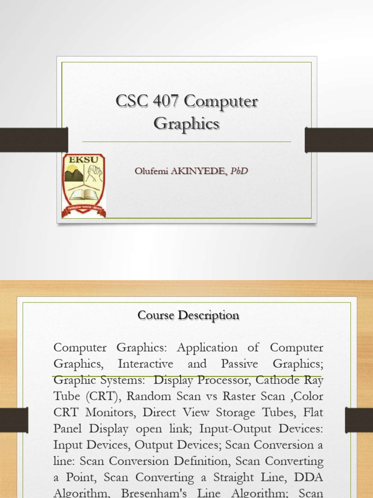 CSC407- EKSU -Introduction to Computer Graphics - Copy | PDF | Liquid ...