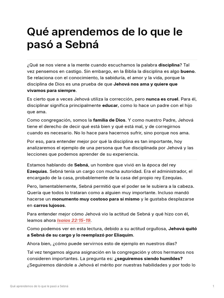 Qu Aprendemos de Lo Que Le Pas A Sebn | PDF | Amor | Jehová
