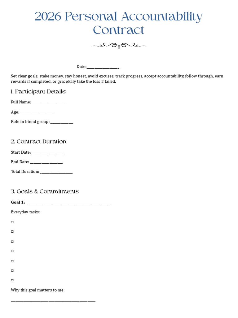 2026 Personal Accountability Contract - Docx 20260125 074925 0000 | PDF ...