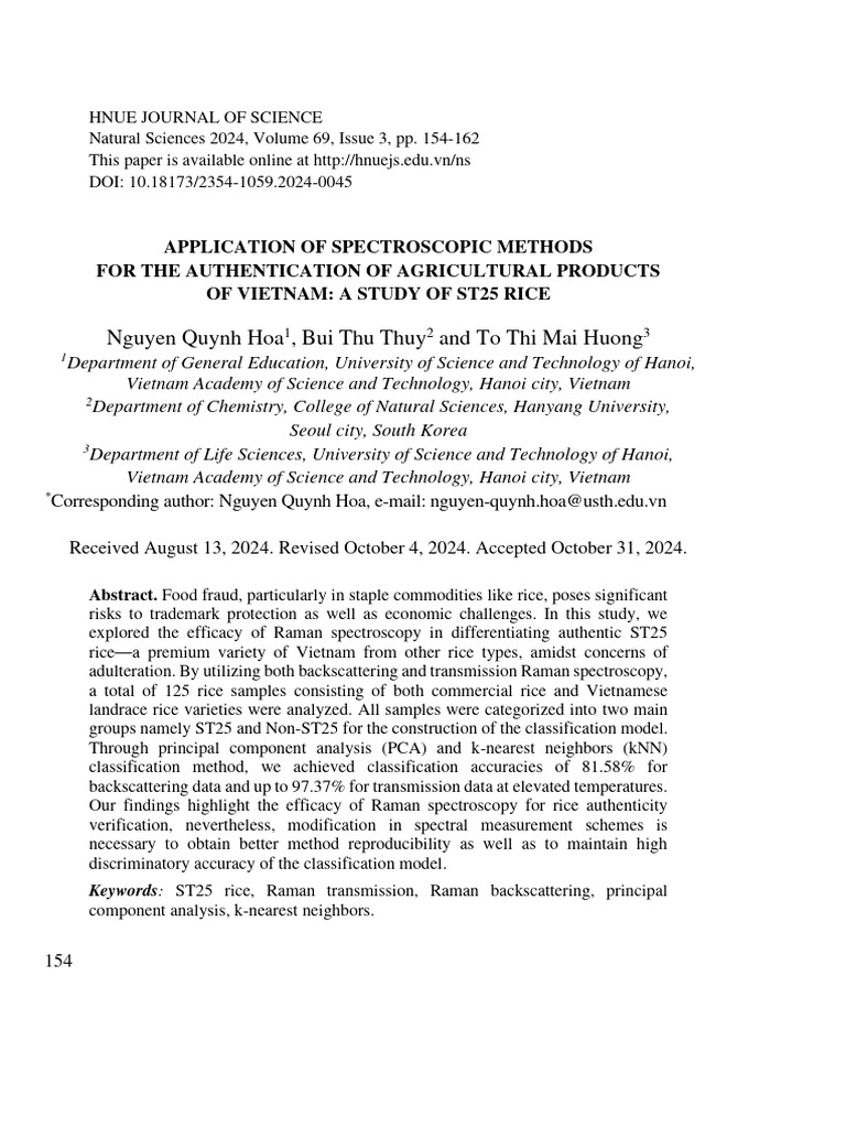 Application of Spectroscopic Methods For The Authentication of ...