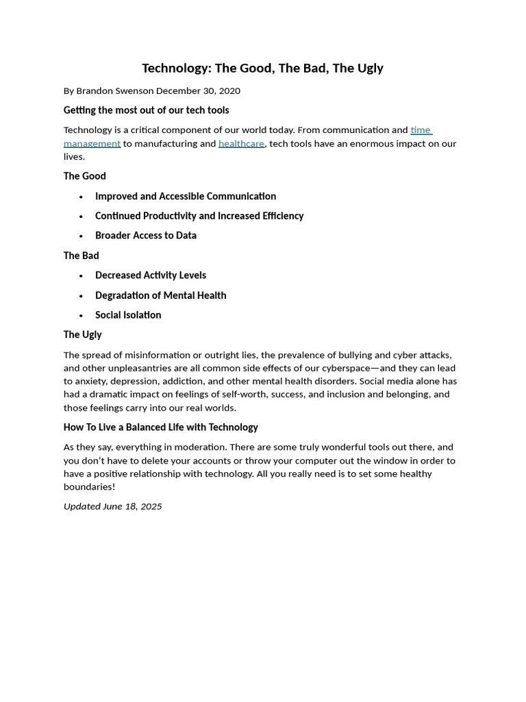 Technology Sample Text | PDF