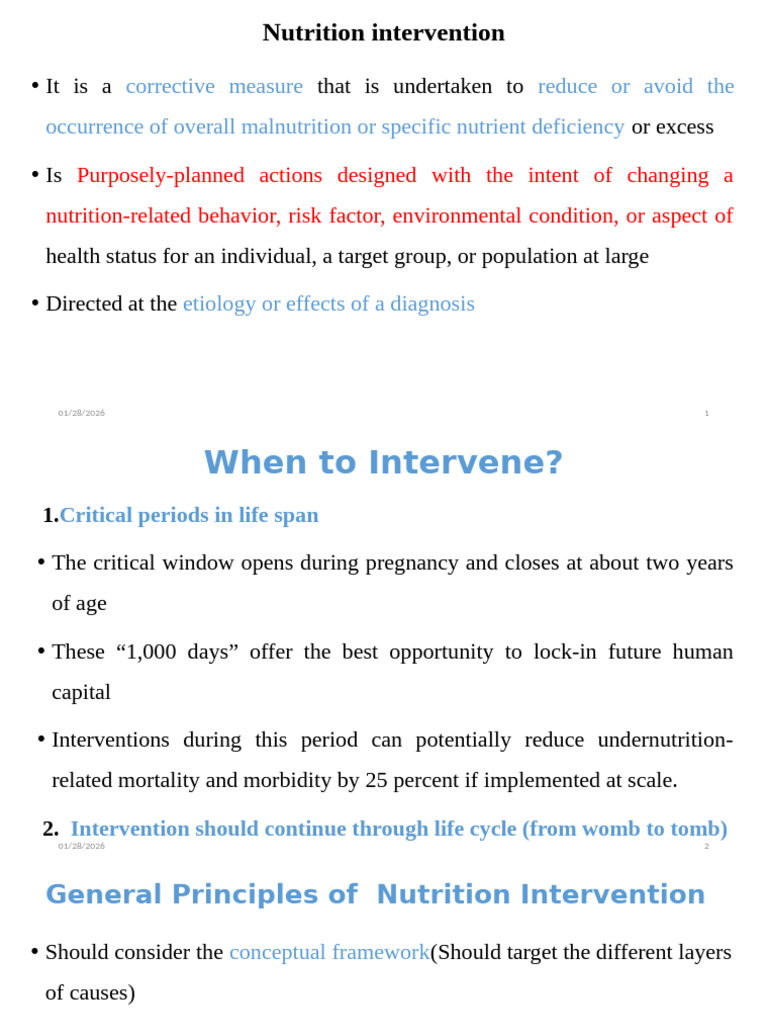 Nutrition Intervention | PDF | Breastfeeding | Malnutrition