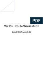 Marketing Management: Buyer Behaviour