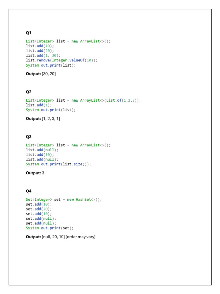 Collections Qus With Ans | PDF | Computer Programming