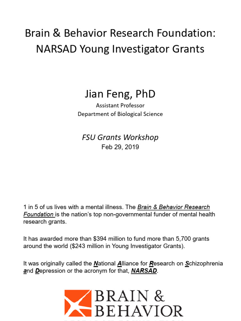 JianFeng NARSAD | PDF | Mental Disorder | Attention Deficit ...
