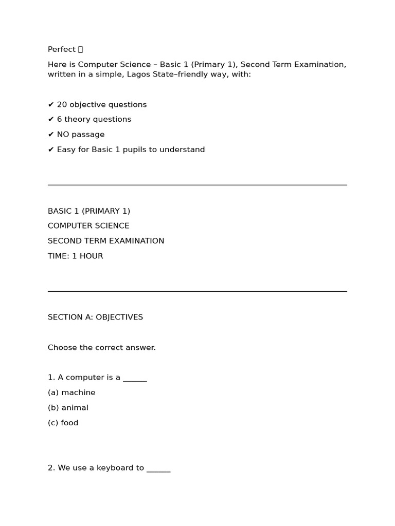 Basic 1, I.C.T | PDF