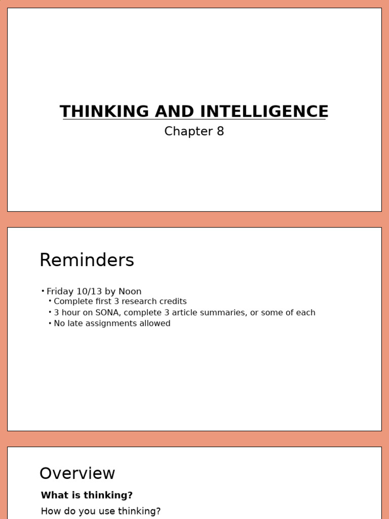 CH8 - Thinking & Intelligence (SC) | PDF | Intelligence | Intelligence ...