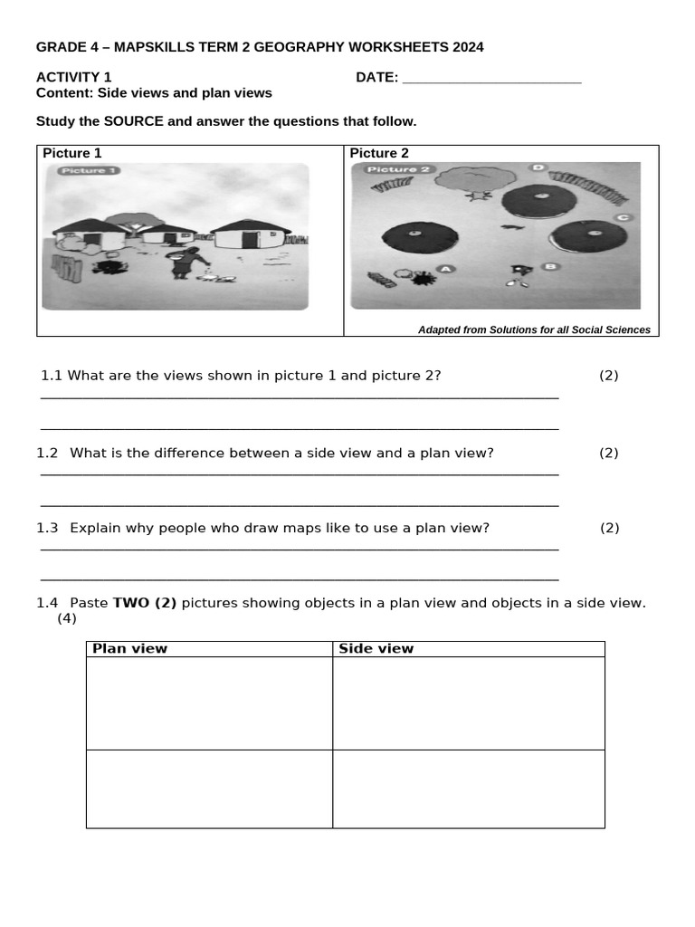 Grade 4 Geography Term 2 Worksheets 2024 | PDF