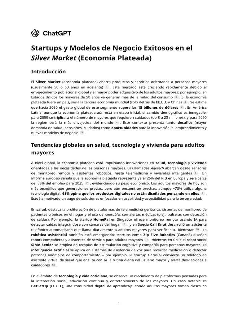 Startups y Modelos de Negocio Exitosos en El - Silver Market ...