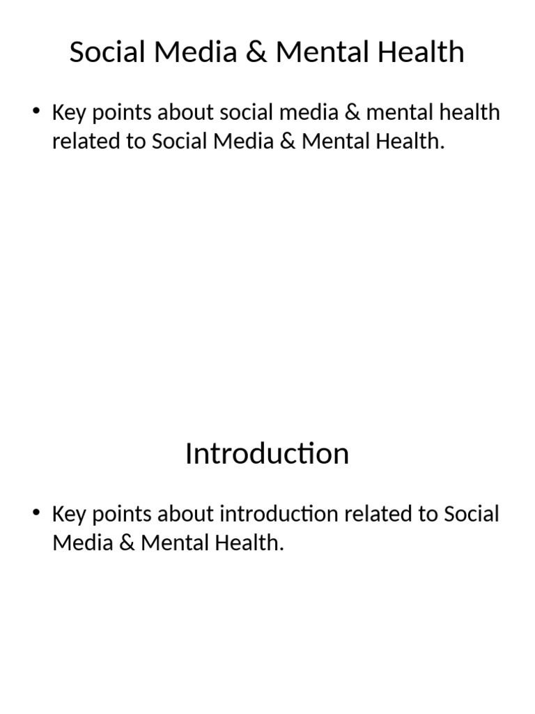 Social Media & Mental Health | PDF