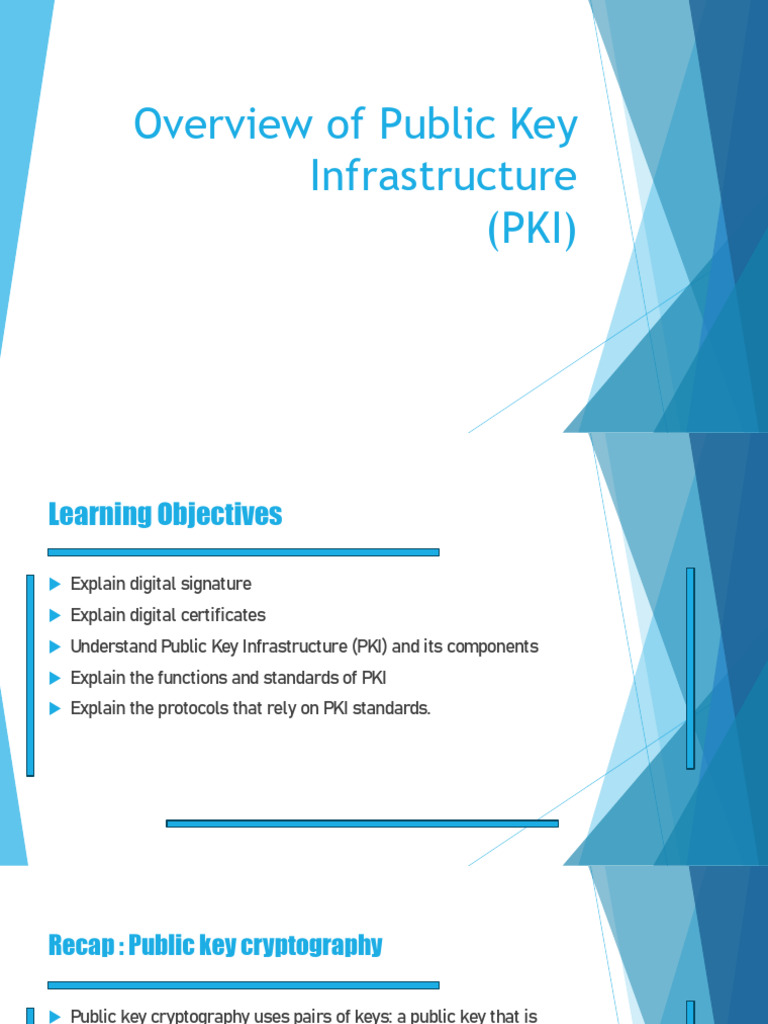 Overview of Public Key Infrastructure (PKI) | PDF | Public Key ...