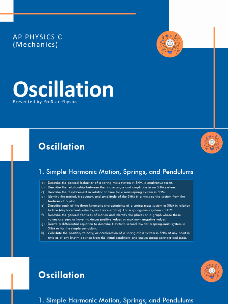 Ap Physics C (Mechanics) : Oscillation | PDF | Oscillation | Physical ...