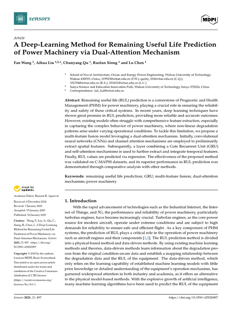 Sensors 25 00497 | PDF | Deep Learning | Machine Learning