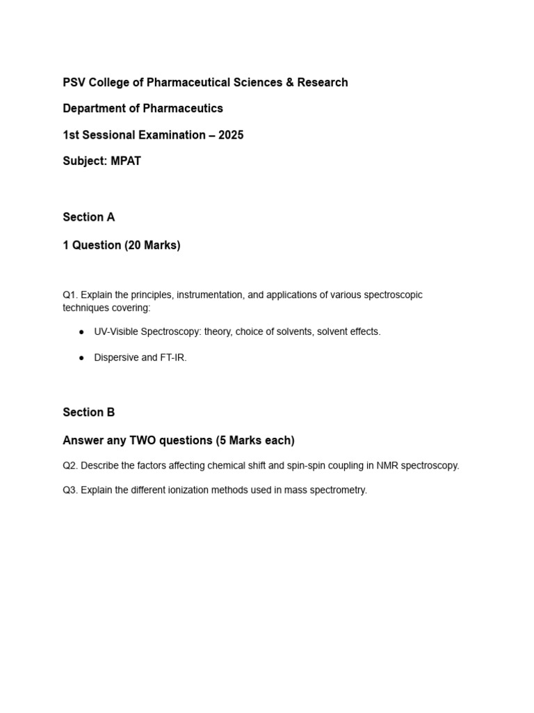 MPAT 1st Sessional Paper | PDF