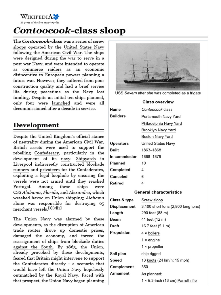 Contoocook-Class Sloop - Wikipedia | PDF | Naval Warfare | Water Transport