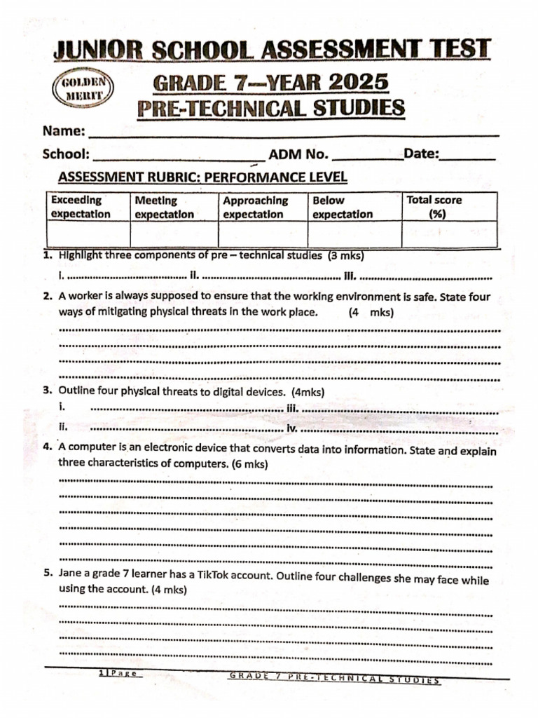 g7 Pretechnical Studies | PDF