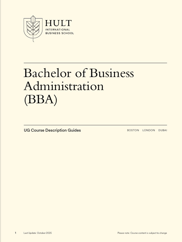Ug Course Description 2026 Bba Course | PDF | Strategic Management ...