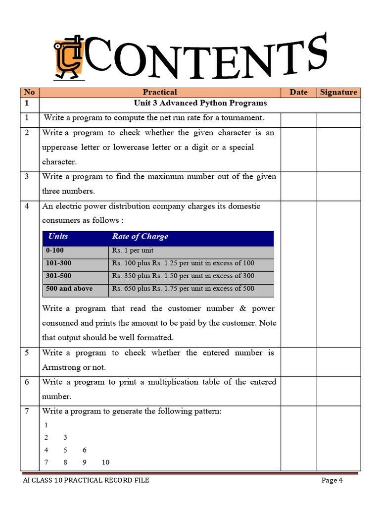 Practical File Artificial Intelligence Class 10 for 2024-25 (1) | PDF ...
