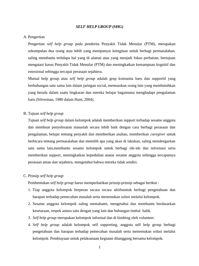 Self Help Group | PDF
