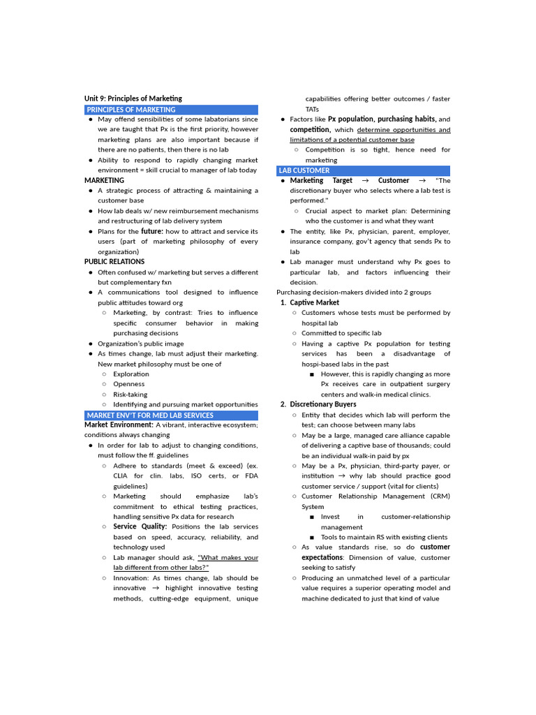 Unit 9 - Principles of Marketing | PDF | Marketing | Pricing