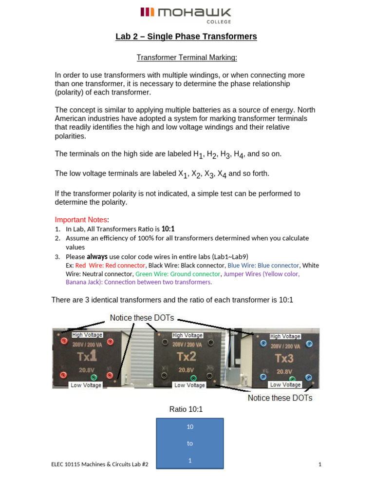 Lab 2 Single Phase Transformers | PDF | Transformer | Electric Current